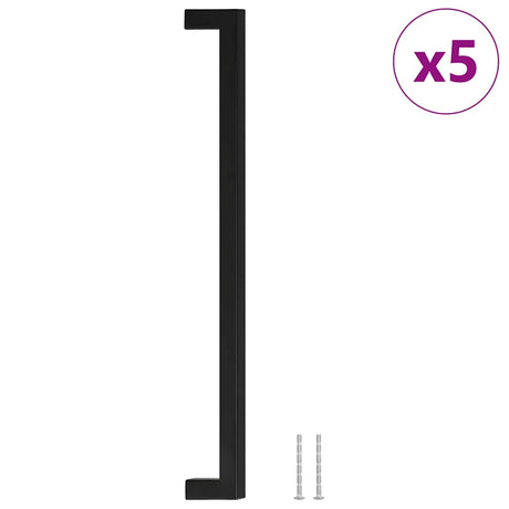 VidaXL poignées 5 pcs 320 mm acier inoxydable noir