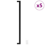 VidaXL poignées 5 pcs 480 mm acier inoxydable noir