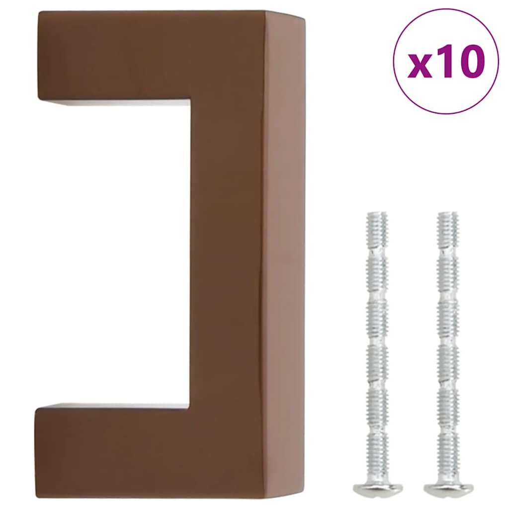 VidaXL poignées 10 pcs 64 mm acier inoxydable couleur bronze