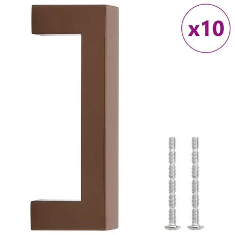 VidaXL poignées 10 pcs 96 mm acier inoxydable couleur bronze