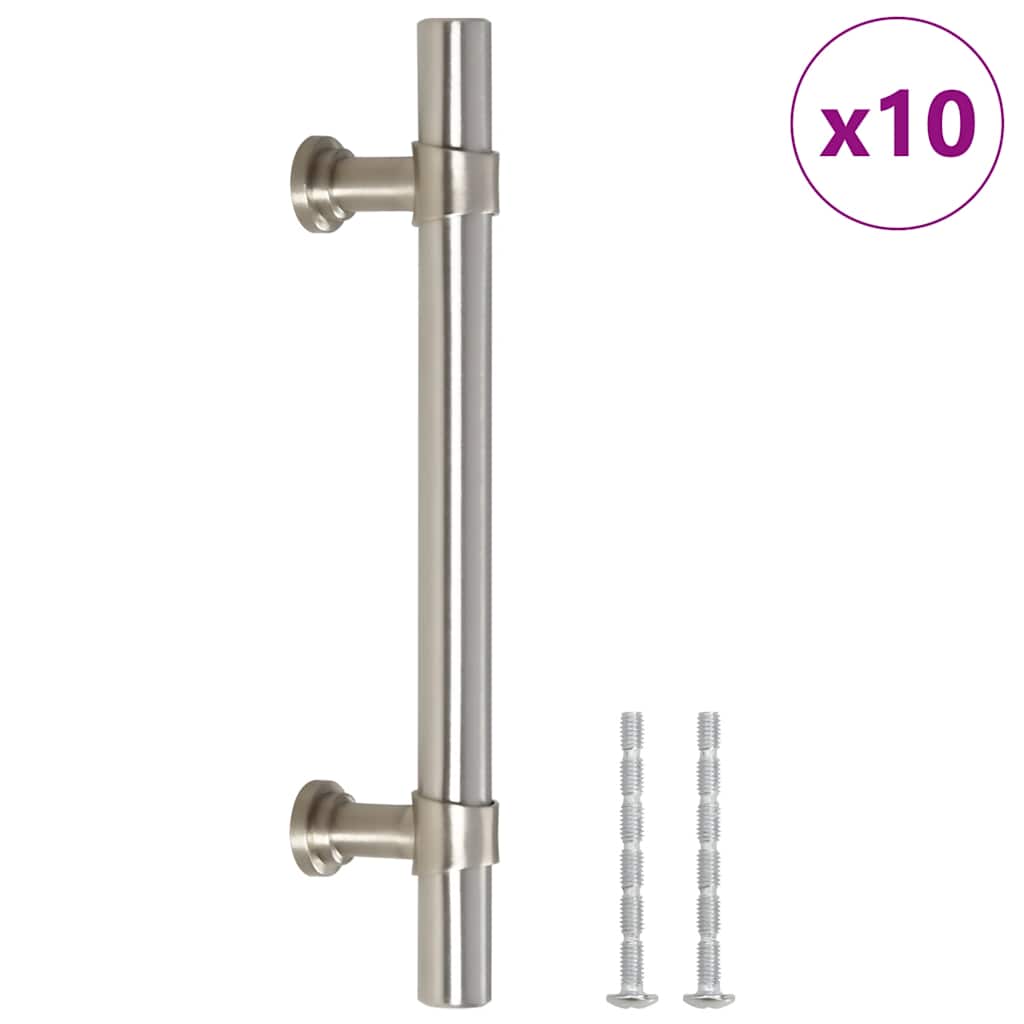 VidaXL poignées 10 pcs 96 mm acier inoxydable couleur argent