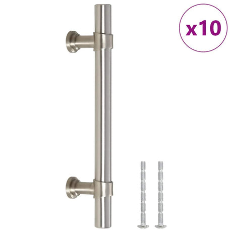 VidaXL poignées 10 pcs 96 mm acier inoxydable couleur argent
