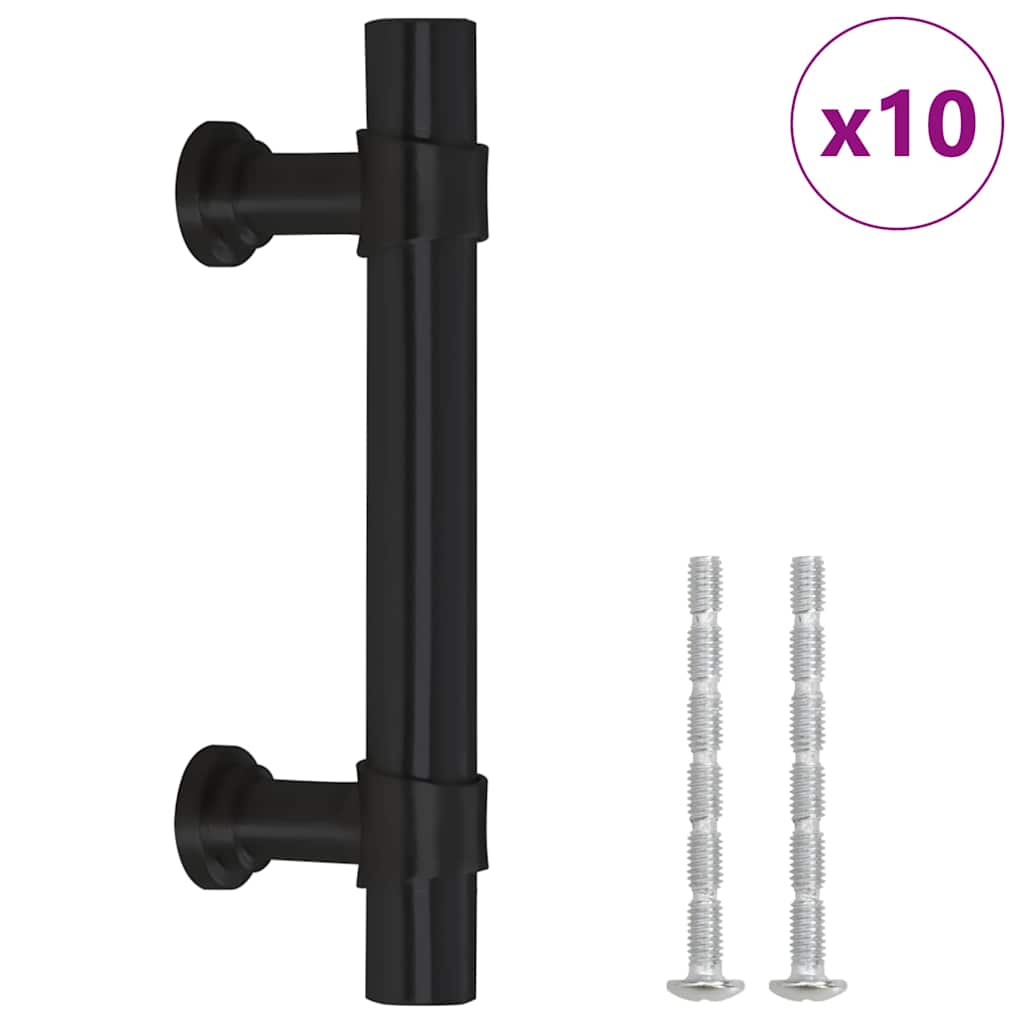 VidaXL poignées 10 pcs 64 mm acier inoxydable noir