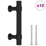 VidaXL poignées 10 pcs 64 mm acier inoxydable noir