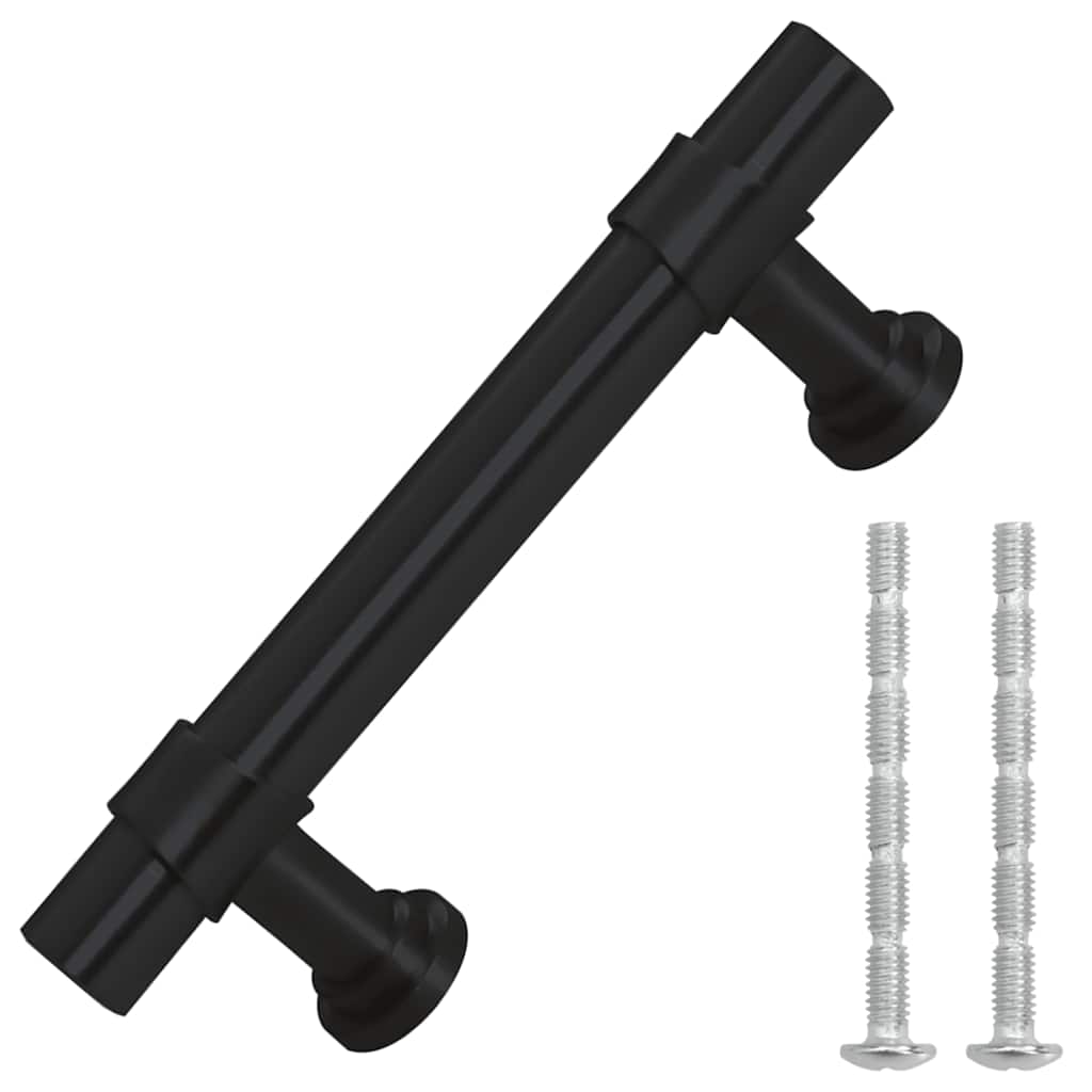 VidaXL poignées 10 pcs 64 mm acier inoxydable noir