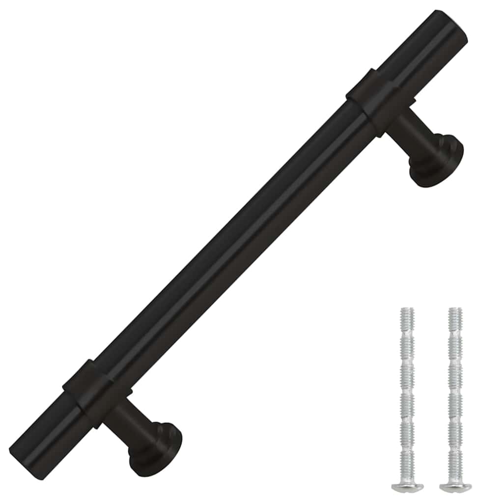 VidaXL poignées 10 pcs 96 mm acier inoxydable noir