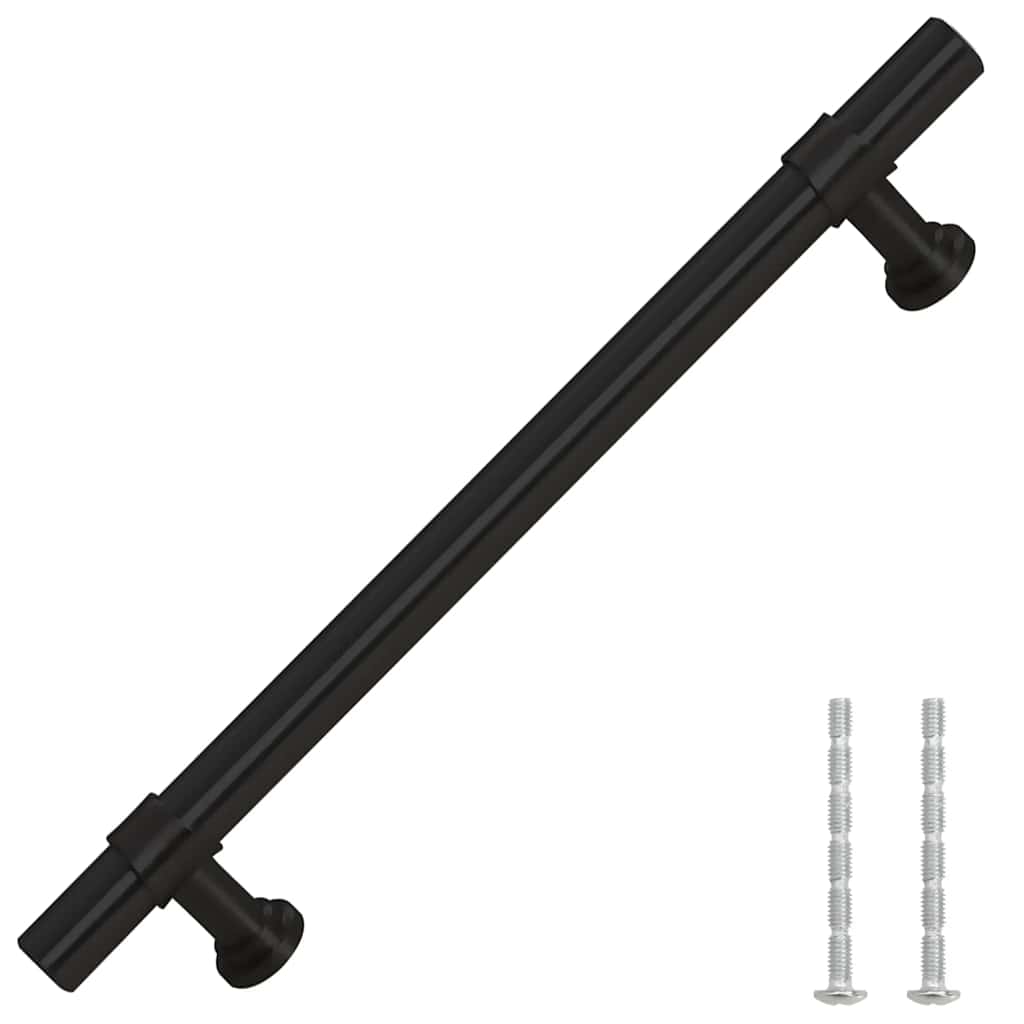 VidaXL poignées 10 pcs 128 mm acier inoxydable noir