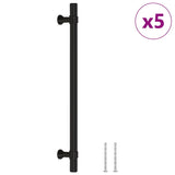 Vidaxl manejas 5 st 192 mm de acero inoxidable negro