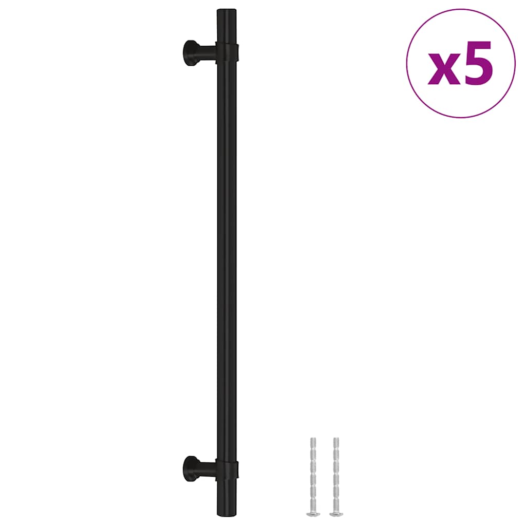 VidaXL poignées 5 pcs 224 mm acier inoxydable noir