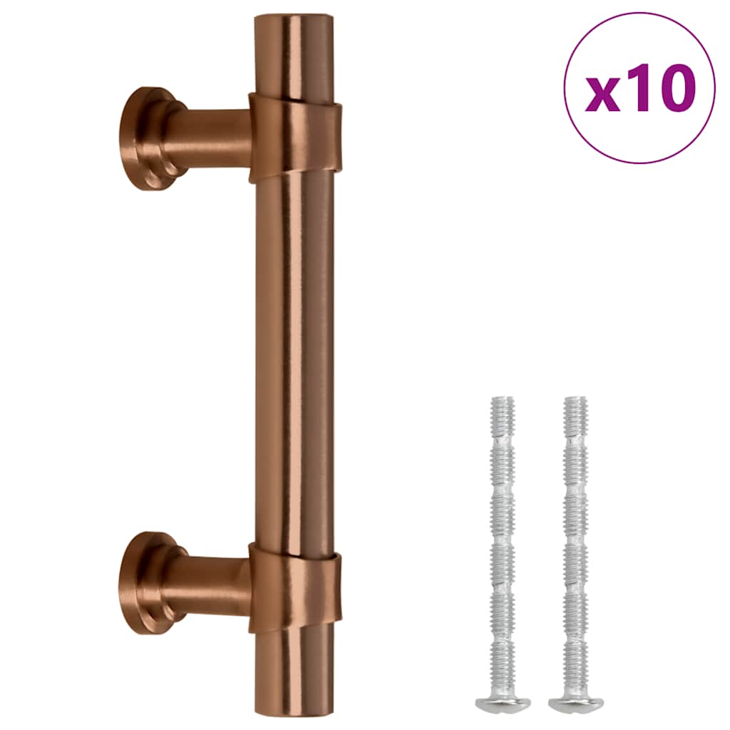 VidaXL poignées 10 pcs 64 mm acier inoxydable couleur bronze