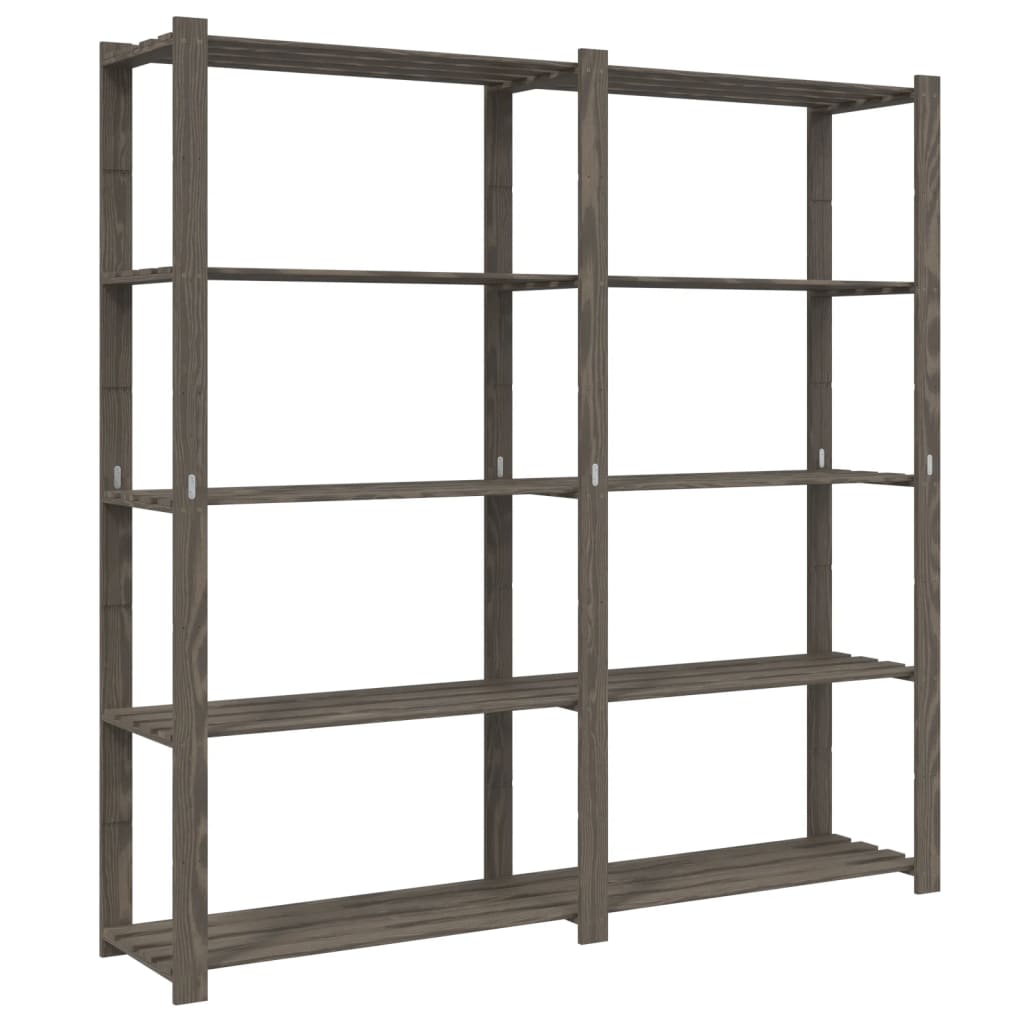 Vidaxl Storage Rack a 5 strati 170x38x170 cm Grigio pino solido