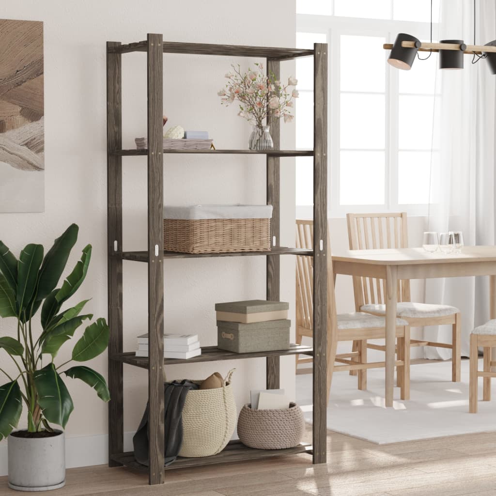Vidaxx étagère de rangement 5 couches 80x38x170 cm bois de pin massif gris