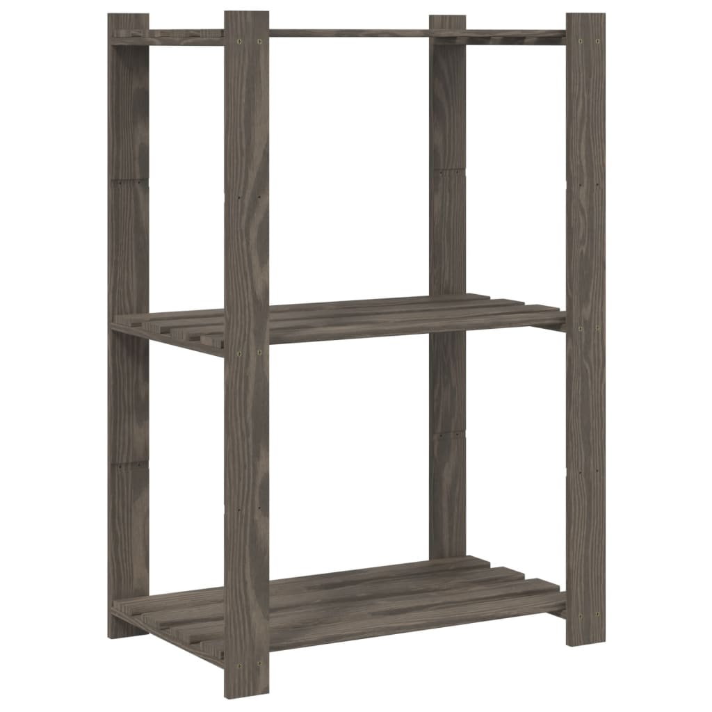 Vidaxl storage rack 3-layer 60x38x90 cm Solid pine Gray