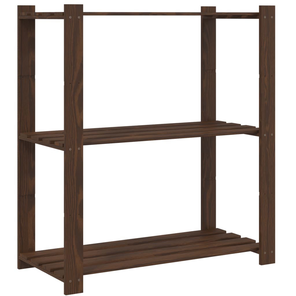 Vidaxx étagère de rangement 3 couches 80x38x90 cm bois de pin massif marron