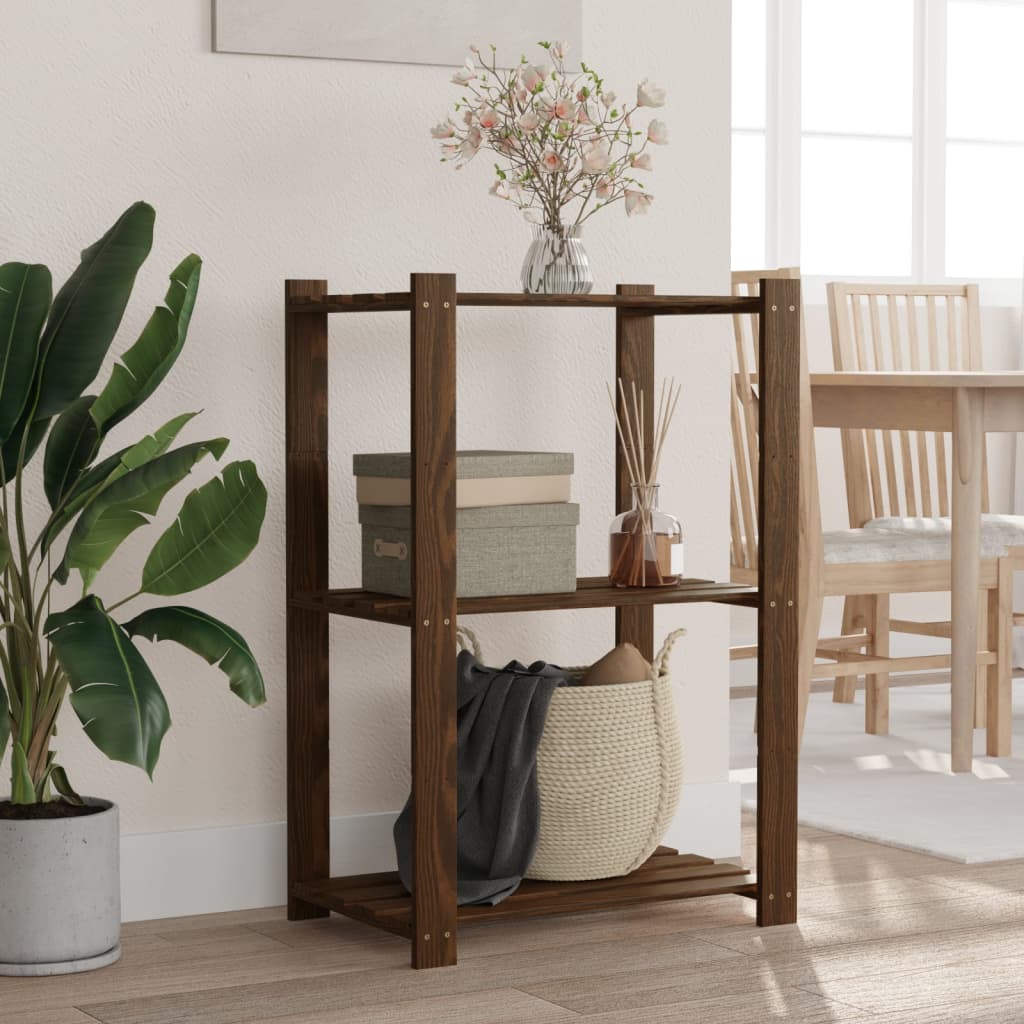 Vidaxx étagère de rangement 3 couches 60x38x90 cm bois de pin massif marron