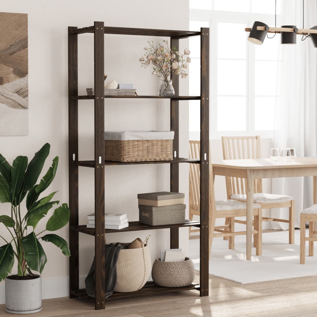 Vidaxx étagère de rangement 5 couches 80x38x170 cm bois de pin massif noir