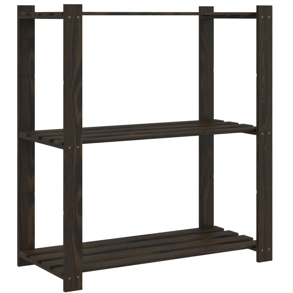 Vidaxl Späichere Rack 3-Layer 80x38x90 cm blouf Holz schwaarz