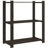 Vidaxl Späichere Rack 3-Layer 80x38x90 cm blouf Holz schwaarz