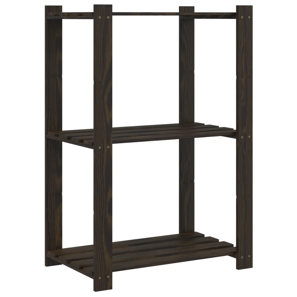 Vidaxl Storage Rack 3 capas 60x38x90 cm de pino sólido negro