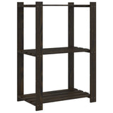 Vidaxx étagère de rangement 3 couches 60x38x90 cm bois de pin massif noir