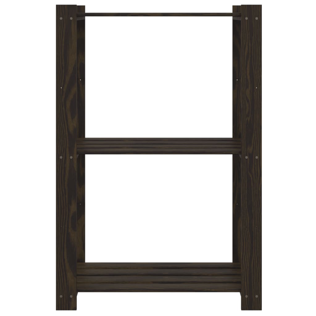 Vidaxx étagère de rangement 3 couches 60x38x90 cm bois de pin massif noir