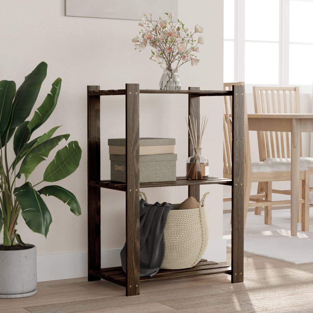 Vidaxx étagère de rangement 3 couches 60x38x90 cm bois de pin massif noir