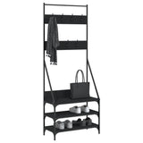 Rack à vêtements Vidaxl avec porte-chaussures 72x34x184 cm noir