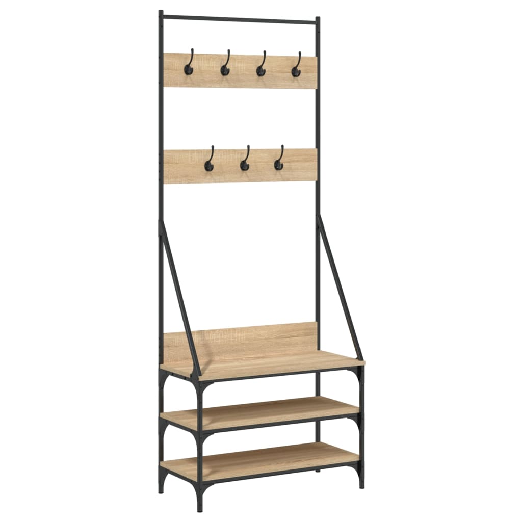 Vidaxl Kleedung Rack mat Schong Rack 72x34x18 cm Sonoma Oakfaarf