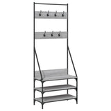 Vidaxl Relling Rack con zapatero 72x34x184 CM Color de roble de Sonoma Gris