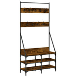 Vidaxl Clothing rack with shoe rack 90x34x184 cm smoked oak colored