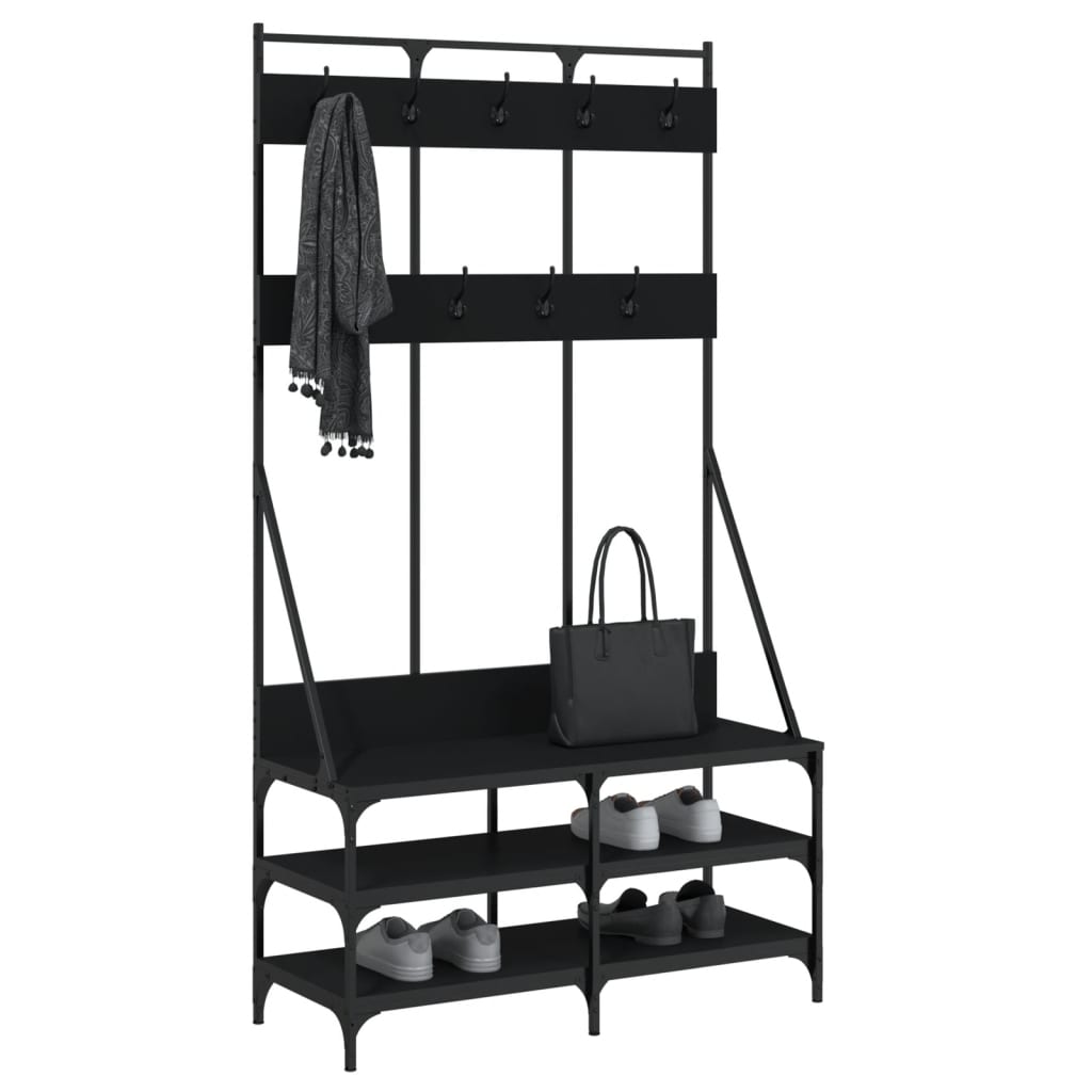 Vidaxx portant à vêtements avec étagère à chaussures 100x40x184 cm noir