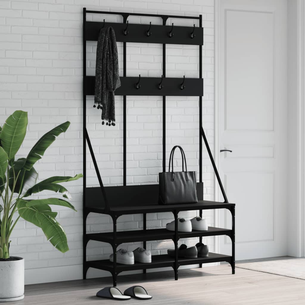 Rack de vêtements Vidaxl avec porte-chaussures 100x40x184 cm noir