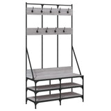 Vidaxl Relling Rack con zapatero 100x40x184cm Color de roble de Sonoma gris