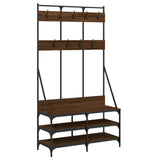 Vidaxl clothes rack with shoe rack 100x40x184 cm brown oak color