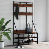 Vidaxx portant à vêtements avec étagère à chaussures 100x40x184 cm couleur chêne marron