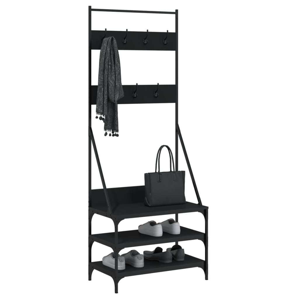 Vidaxx portant à vêtements avec étagère à chaussures 70x40x184 cm noir