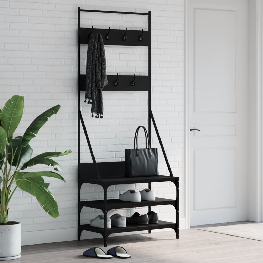 Vidaxx portant à vêtements avec étagère à chaussures 70x40x184 cm noir