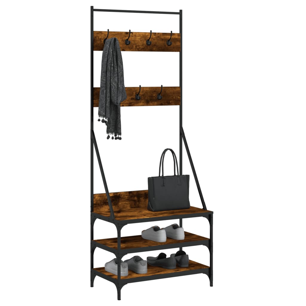 Vidaxl Clothing rack with shoe rack 70x40x184 cm smoked oak colored