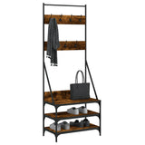 Rack de vêtements Vidaxl avec porte-chaussures 70x40x184 cm de chêne fumé coloré