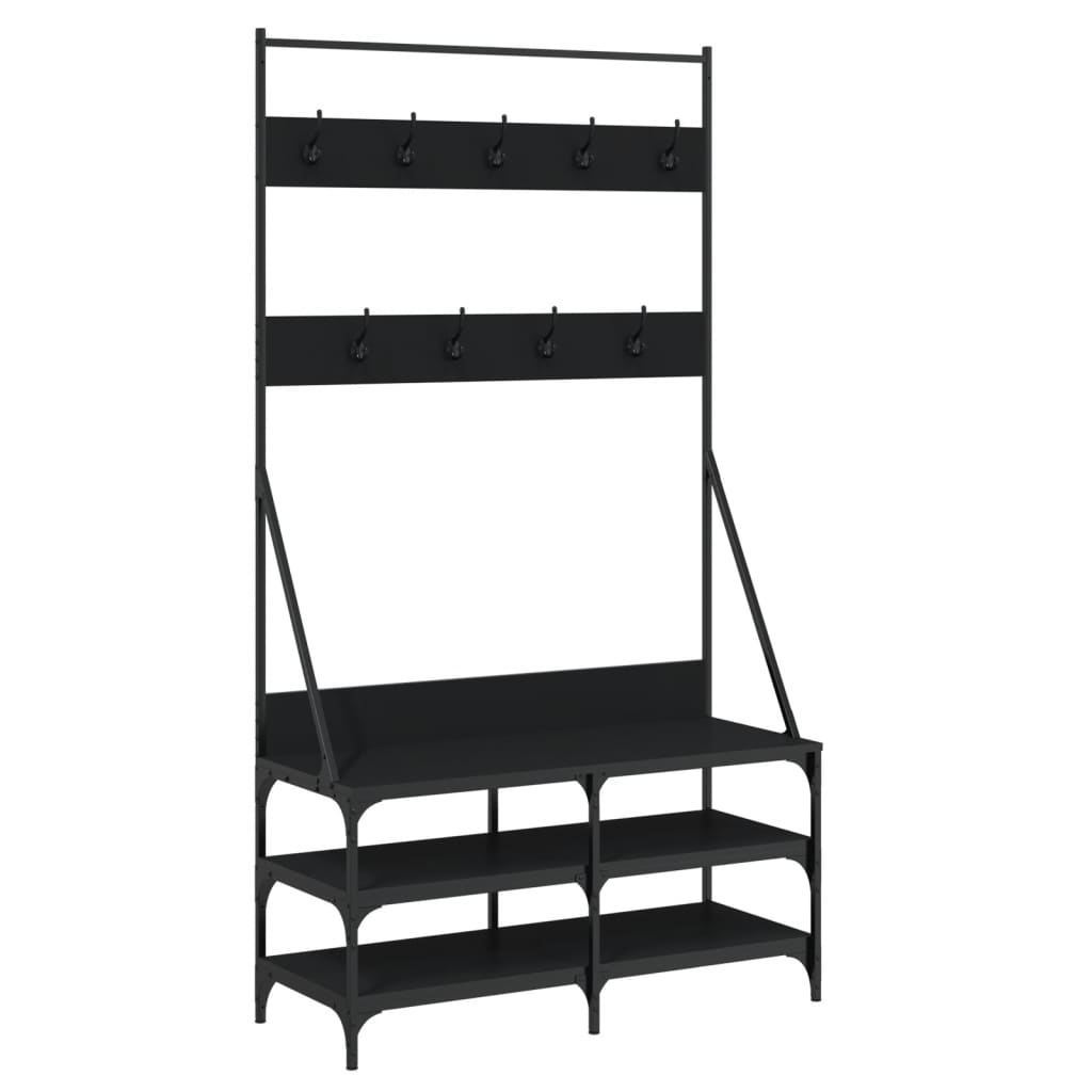 Vidaxx portant à vêtements avec étagère à chaussures 100x40x184 cm noir