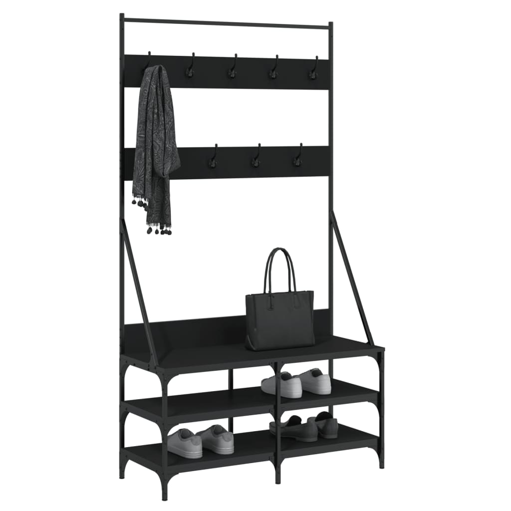 Vidaxx portant à vêtements avec étagère à chaussures 100x40x184 cm noir