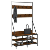 Rack à vêtements Vidaxl avec porte-chaussures 100x40x184 cm Couleur de chêne brun