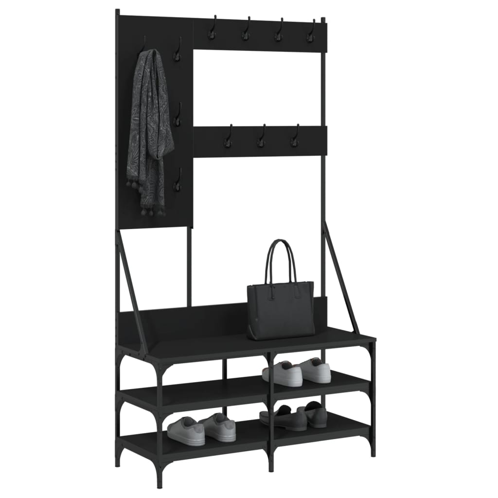 Rack de vêtements Vidaxl avec porte-chaussures 100x40x184 cm noir