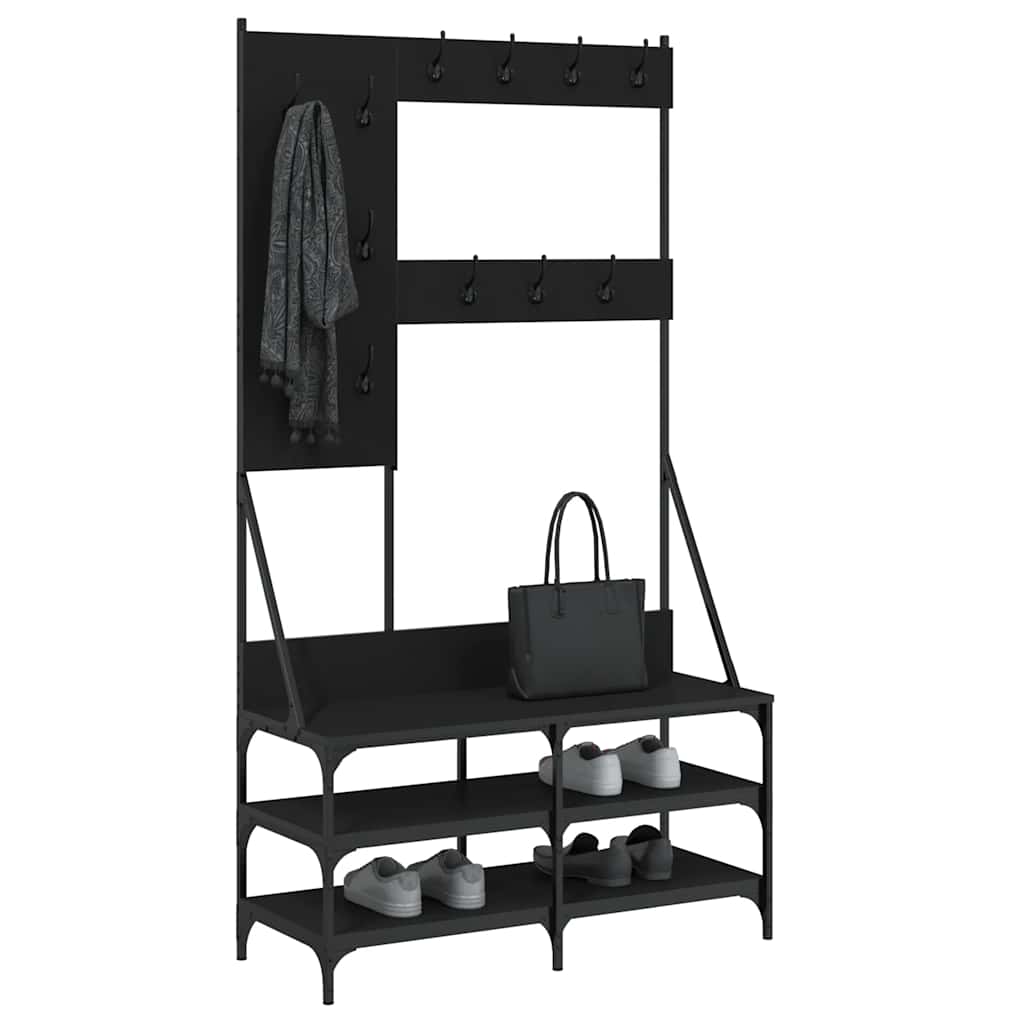 Vidaxx portant à vêtements avec étagère à chaussures 100x40x184 cm noir