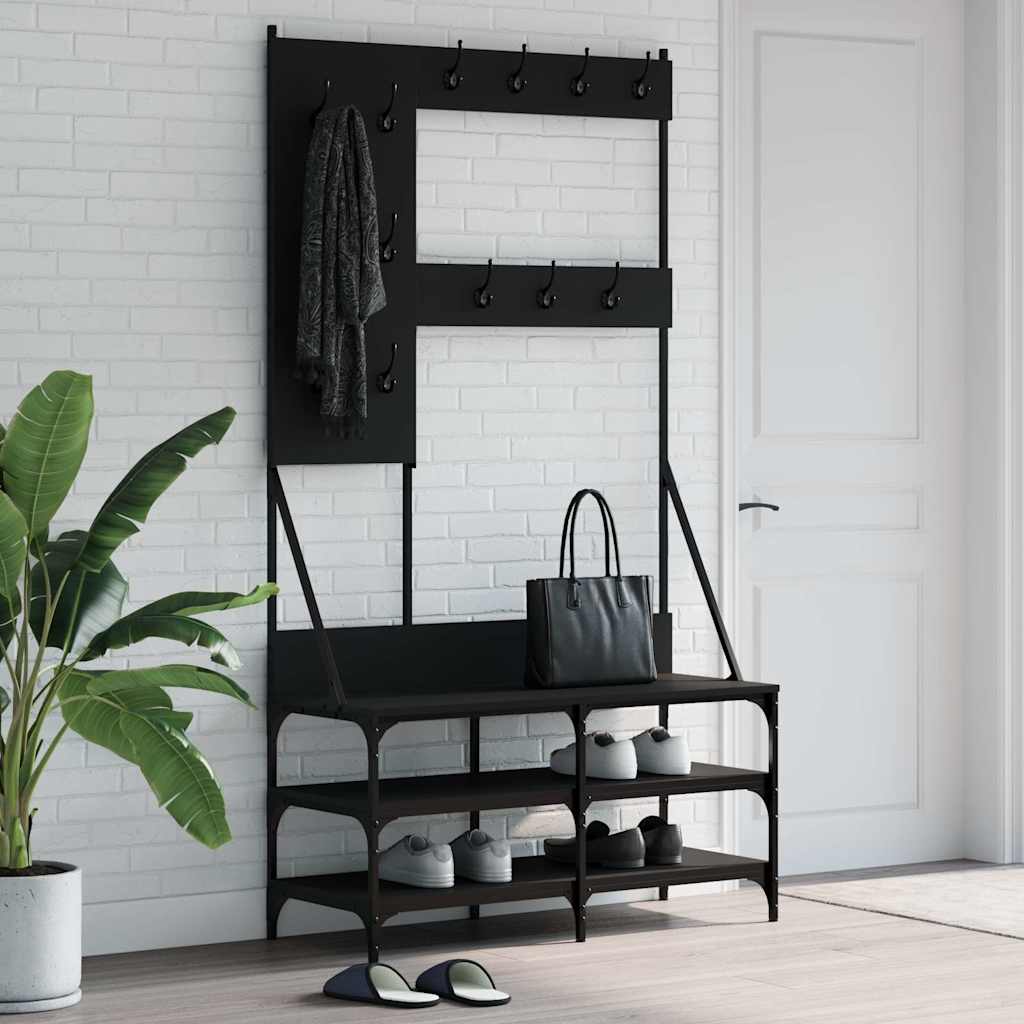 Vidaxx portant à vêtements avec étagère à chaussures 100x40x184 cm noir