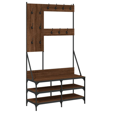Vidaxx portant à vêtements avec étagère à chaussures 100x40x184 cm couleur chêne marron