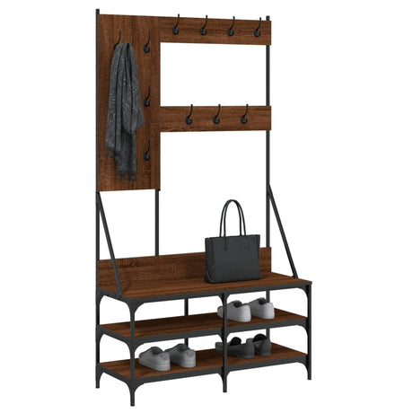 Vidaxx portant à vêtements avec étagère à chaussures 100x40x184 cm couleur chêne marron