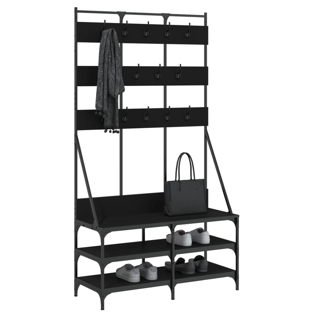 Vidaxx portant à vêtements avec étagère à chaussures 100x40x184 cm noir