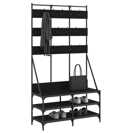 Vidaxx portant à vêtements avec étagère à chaussures 100x40x184 cm noir