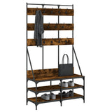 Rack de vêtements Vidaxl avec porte-chaussures 100x40x184 cm de couleur de chêne fumé